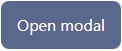 Screenshot of a disabled light blue button with the text Open modal.